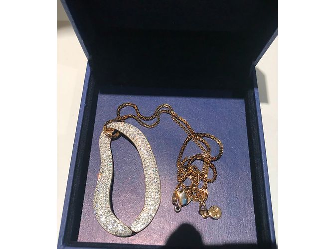 Collana con Pendente Swarovski in Cristalli Pavé Placcata Oro - vista 11