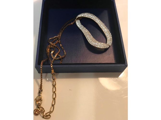 Collana con Pendente Swarovski in Cristalli Pavé Placcata Oro - vista 12