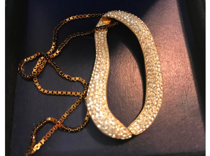 Collana con Pendente Swarovski in Cristalli Pavé Placcata Oro - vista 13