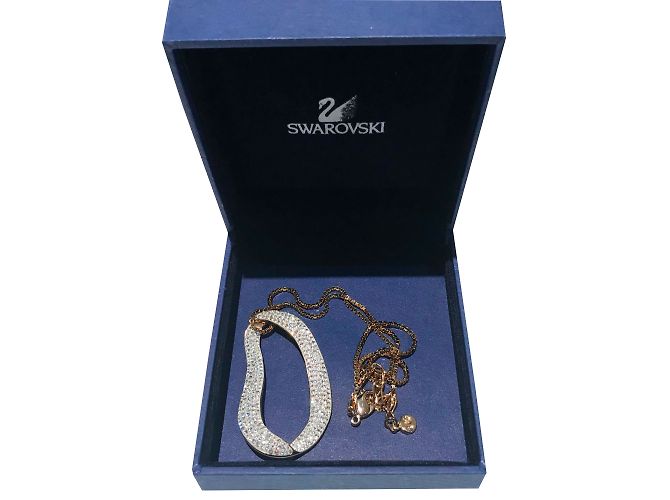 Collana con Pendente Swarovski in Cristalli Pavé Placcata Oro - vista 2