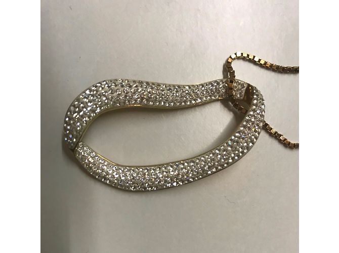 Collana con Pendente Swarovski in Cristalli Pavé Placcata Oro - vista 3