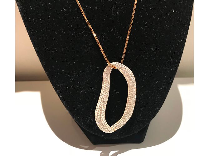 Collana con Pendente Swarovski in Cristalli Pavé Placcata Oro - vista 7