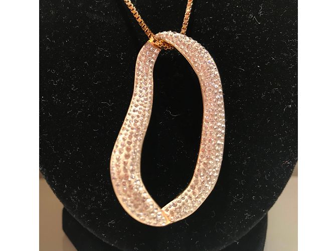 Collana con Pendente Swarovski in Cristalli Pavé Placcata Oro - vista 8