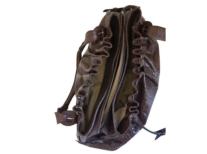 Borsa Le Tanneur Marrone Vernice Cioccolato - vista 2