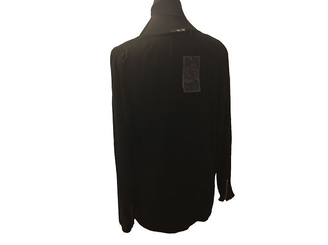 Túnica assimétrica preta de viscose Bel Air Lilou Preto - vista 2