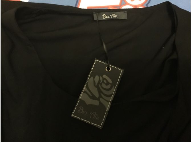 Túnica assimétrica preta de viscose Bel Air Lilou Preto - vista 6