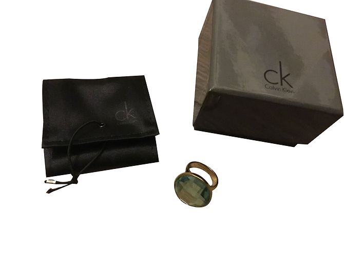 Calvin Klein Continuity Ring grüner Swarovski Kristall Stahl Größe 53 - Ansicht 2