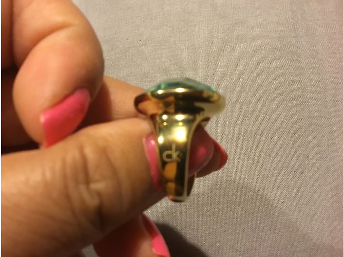Calvin Klein Continuity Ring grüner Swarovski Kristall Stahl Größe 53 - Ansicht 4