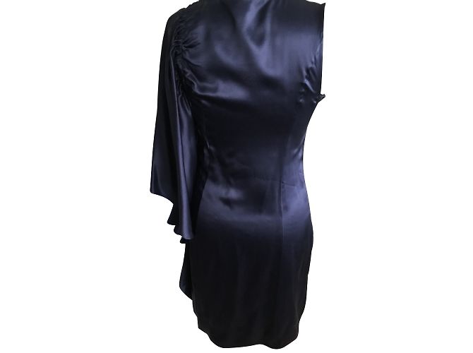 Les Petites Seidenkleid Blau Grösse 38 - Ansicht 2