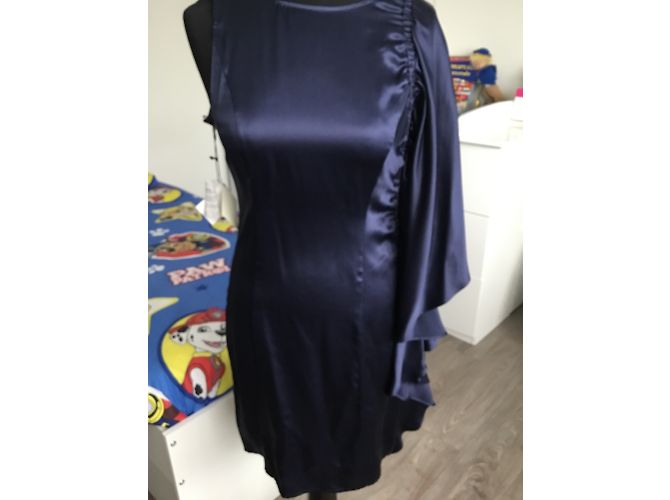 Les Petites Seidenkleid Blau Grösse 38 - Ansicht 7