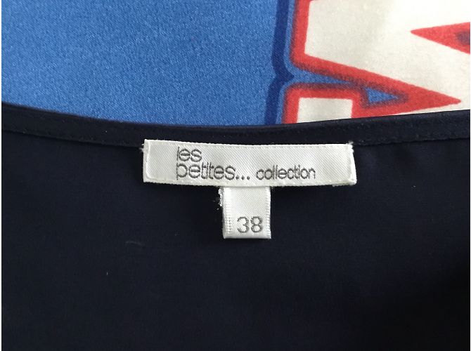 Les Petites Seidenkleid Blau Grösse 38 - Ansicht 8