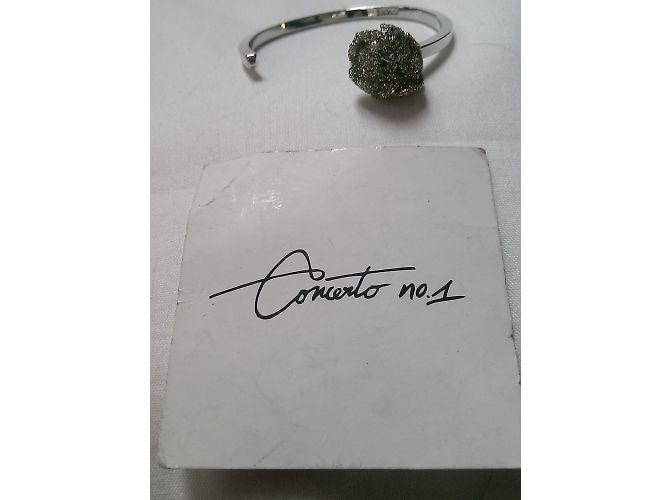 Autre Marque Bracciale Concerto n°1 SIDE in ottone argentato con pietra Argento - vista 4
