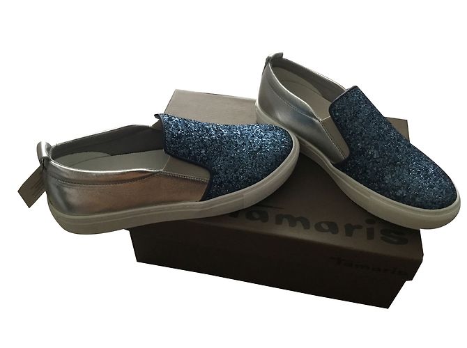 Autre Marque Tamaris Mokassins blau und silber Größe 38 - Ansicht 2