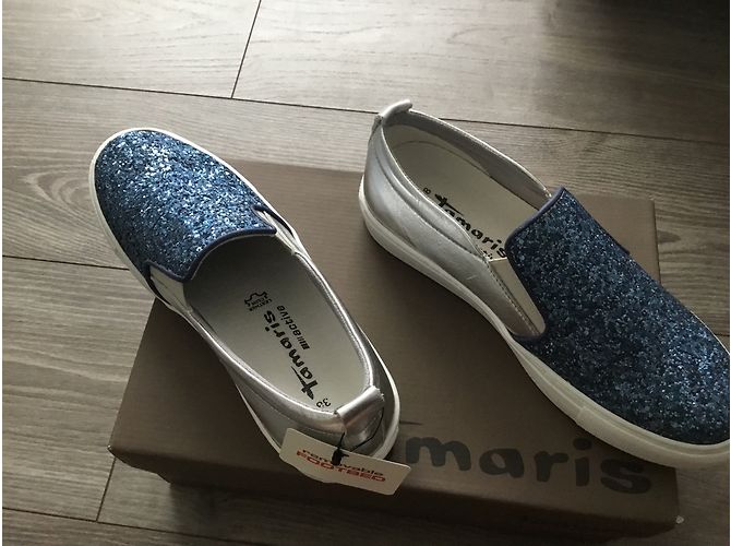 Autre Marque Tamaris Mokassins blau und silber Größe 38 - Ansicht 3