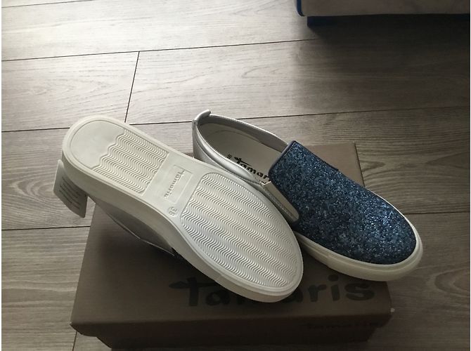 Autre Marque Tamaris Mokassins blau und silber Größe 38 - Ansicht 4