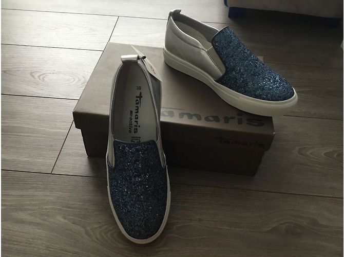 Autre Marque Tamaris Mokassins blau und silber Größe 38 - Ansicht 5