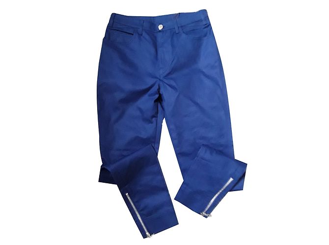 Pantalones Louis Vuitton de algodón azul 38 - vista 2