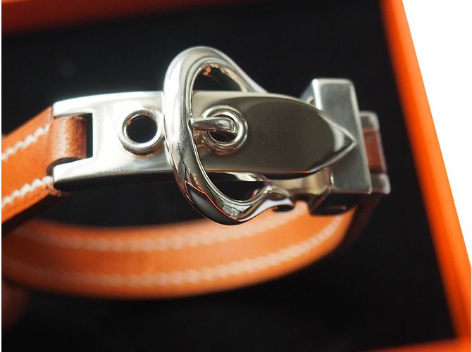 Hermès JAVA pulseira em couro de novilho tawny Castanho claro - vista 2