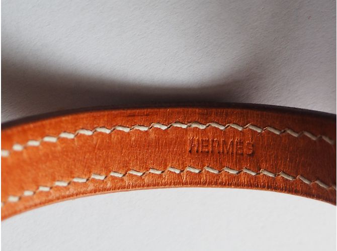Hermès JAVA pulseira em couro de novilho tawny Castanho claro - vista 6