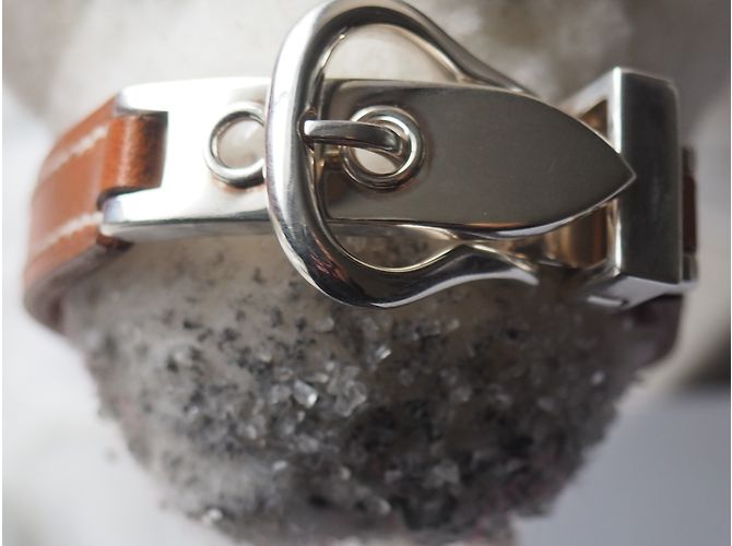 Hermès JAVA pulseira em couro de novilho tawny Castanho claro - vista 7