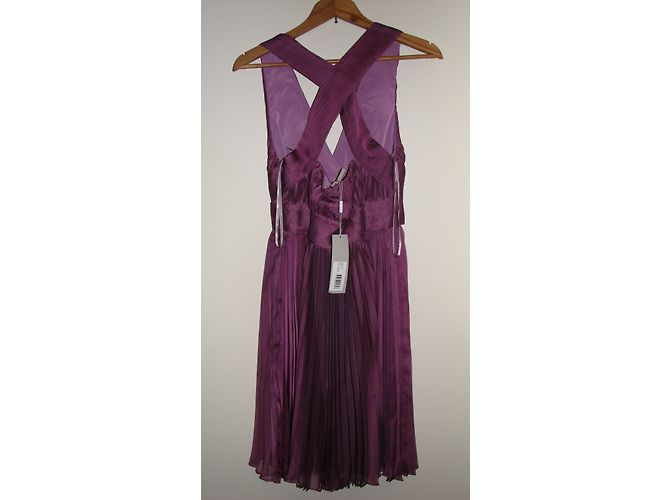 Abito da cocktail Halston Heritage Orchid in chiffon viola Porpora - vista 8