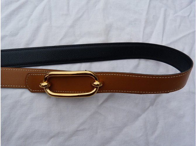 Hermès Belts Beige Dark grey Dark blue - view 3