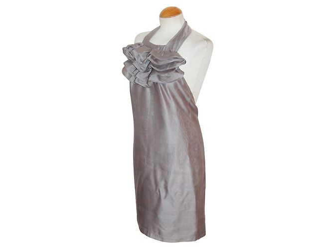 Reiss Cocktailkleid aus silbernem Seidengemisch - Ansicht 2
