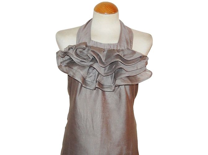 Reiss Cocktailkleid aus silbernem Seidengemisch - Ansicht 4
