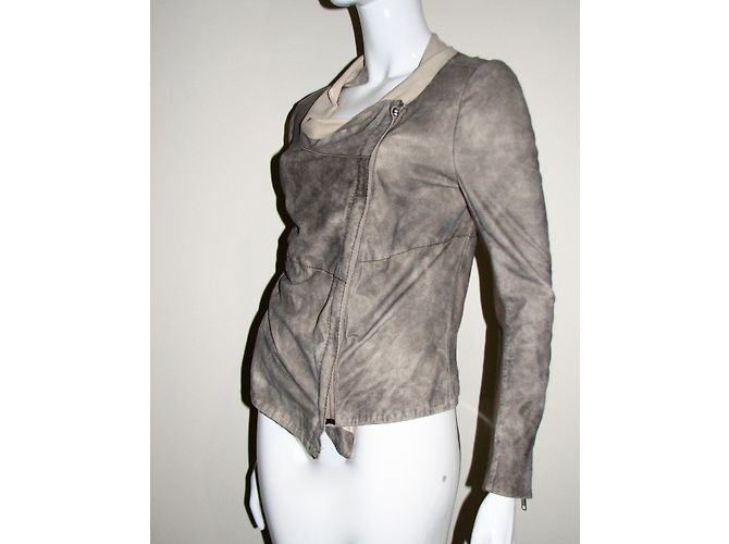 Muubaa Ziegenleder Bikerjacke Braun - Ansicht 3
