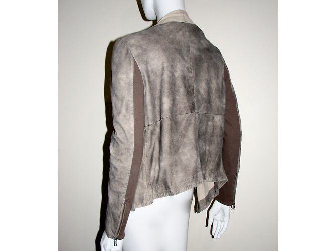 Muubaa Ziegenleder Bikerjacke Braun - Ansicht 5