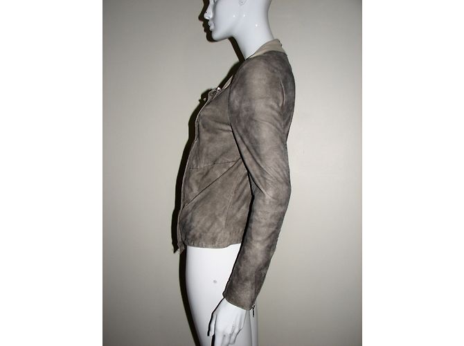 Muubaa Ziegenleder Bikerjacke Braun - Ansicht 6