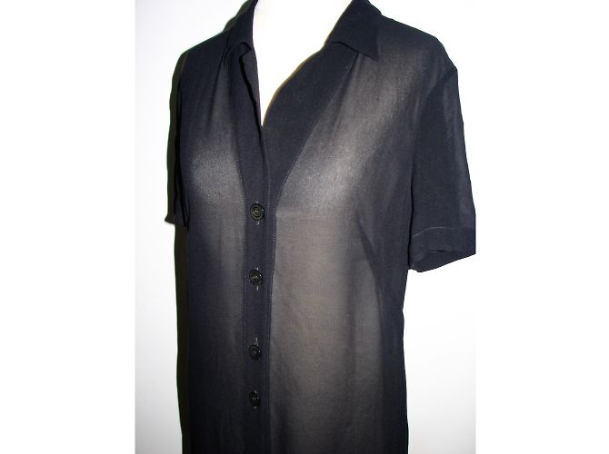 Escada Margaretha Ley Kleid aus schwarzem Seidenchiffon - Ansicht 2