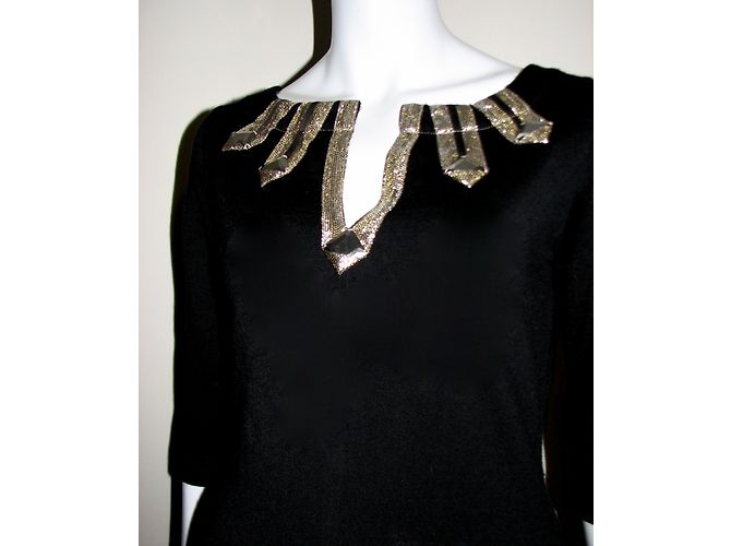 Alice by Temperley Kaia Kleid aus schwarzer Wolle Metallisch - Ansicht 4