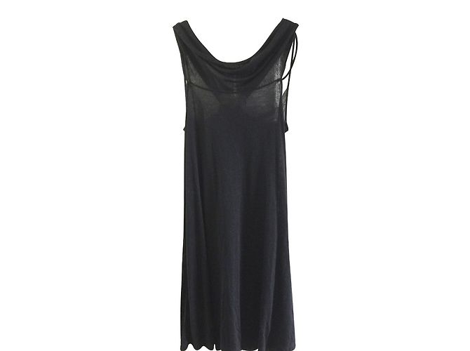 Vanessa Bruno Athe Vanessa Bruno - Leinenmixkleid mit Spitze Schwarz - Ansicht 2