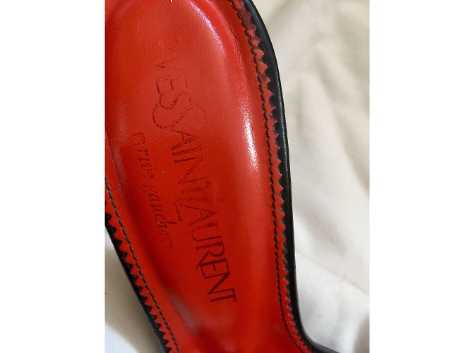 Mule in pelle Yves Saint Laurent Rive Gauche nere Nero - vista 4