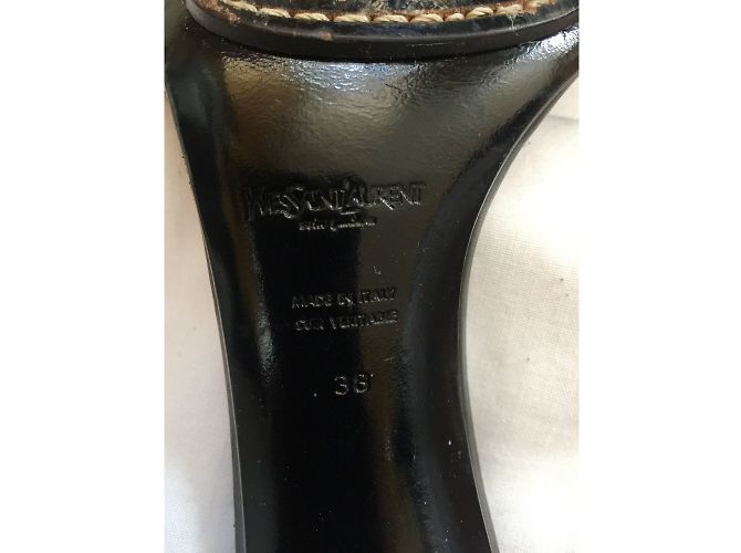 Mule in pelle Yves Saint Laurent Rive Gauche nere Nero - vista 5