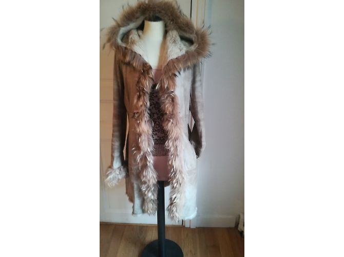 Autre Marque Rabbit fur coat eggshell - view 3