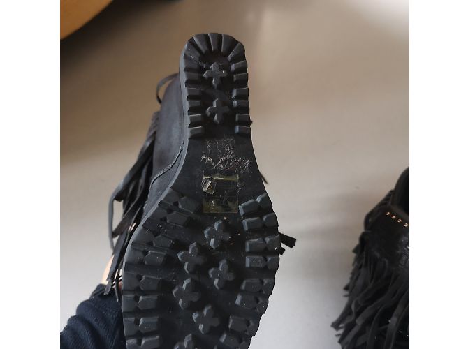 Autre Marque Botas con flecos de cuero marrón oscuro IVY KIRZHNER - vista 6