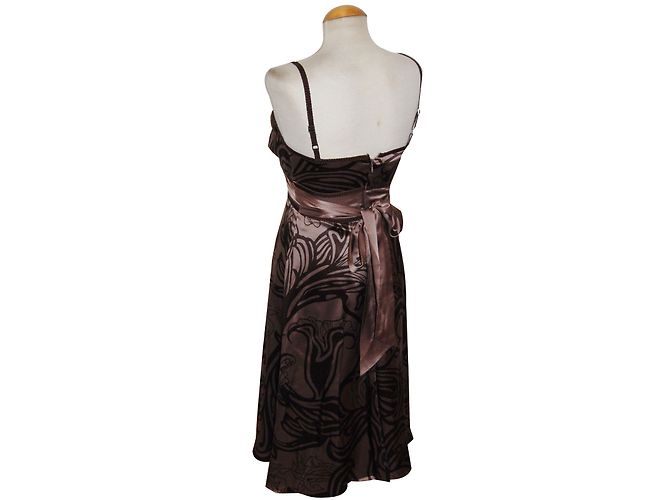 Ted Baker Vestido de seda con estampado floral. Marrón claro Chocolate - vista 2