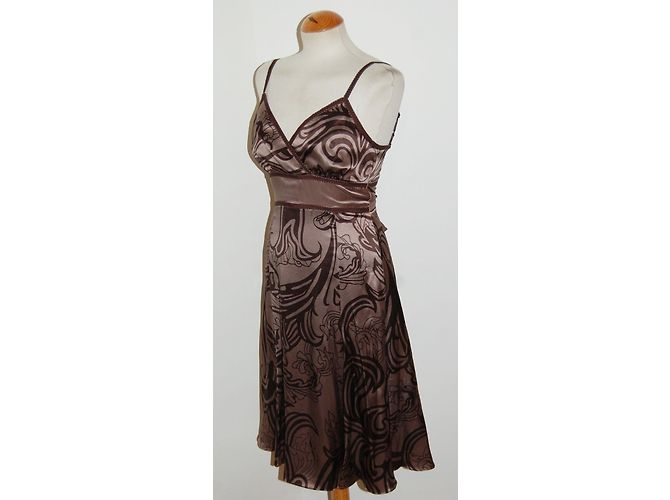 Ted Baker Vestido de seda con estampado floral. Marrón claro Chocolate - vista 3