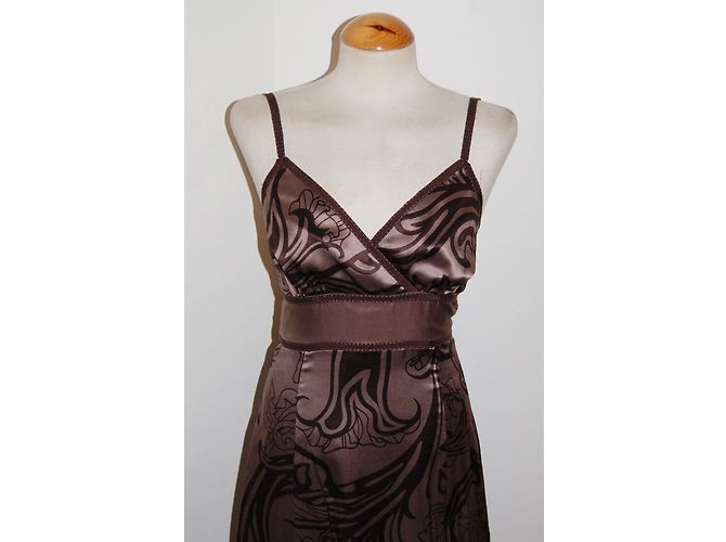 Ted Baker Vestido de seda con estampado floral. Marrón claro Chocolate - vista 4