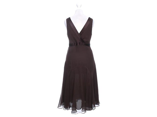 Vestido Ted Baker de chiffon de seda chocolate - vista 3