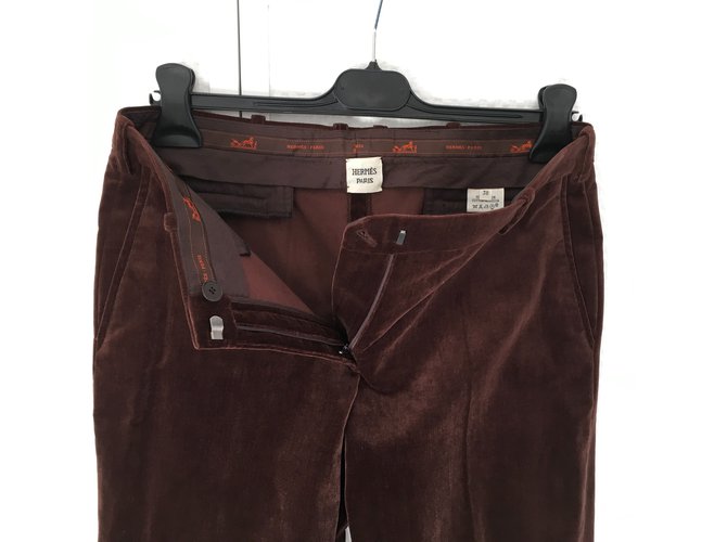 Hermès terciopelo Marrón oscuro - vista 5