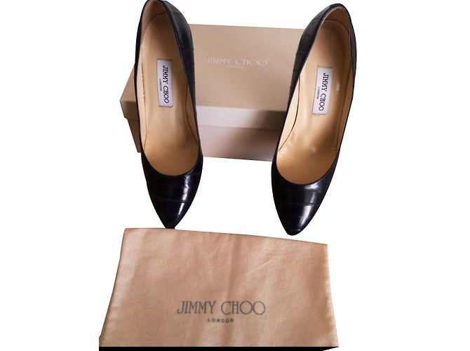Décolleté Jimmy Choo Blu Navy Pelle di Anguilla 41 Blu scuro - vista 2