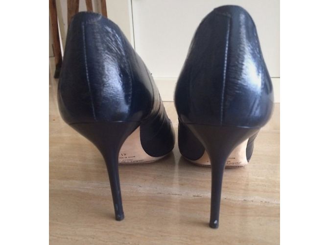 Décolleté Jimmy Choo Blu Navy Pelle di Anguilla 41 Blu scuro - vista 4