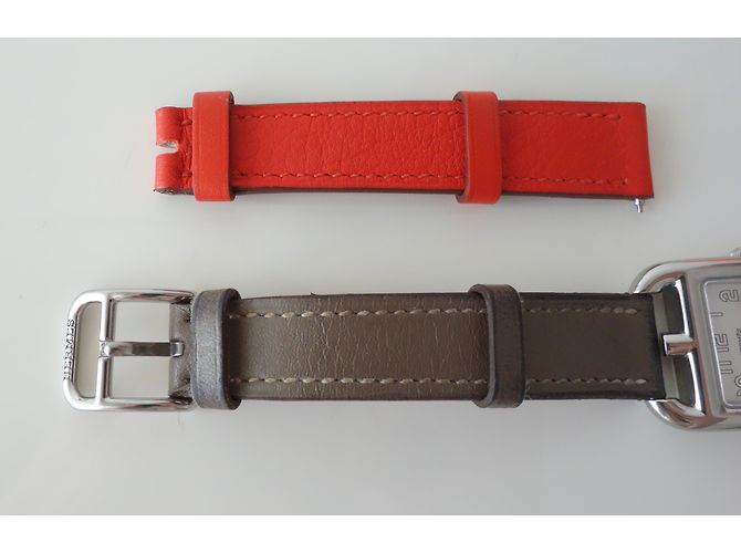 Hermès ASSISTIR HERMES CAPE COD PM Laranja Taupe - vista 8