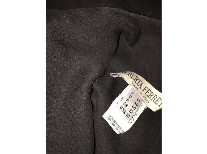 Alberta Ferretti Seidenchiffonkleid mit Federn Schwarz - Ansicht 6