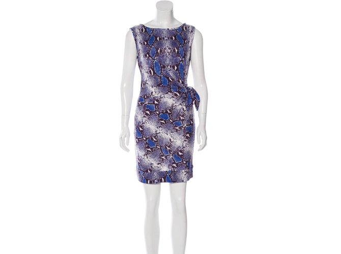 Diane Von Furstenberg Nuevo vestido Della en Python Pop Medium Blue Iris Negro Blanco Púrpura - vista 2