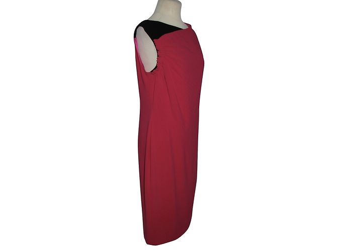 Vestido Escada rosa y negro drapeado Roja - vista 2