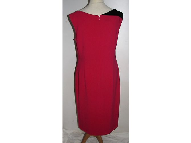 Vestido Escada rosa y negro drapeado Roja - vista 3